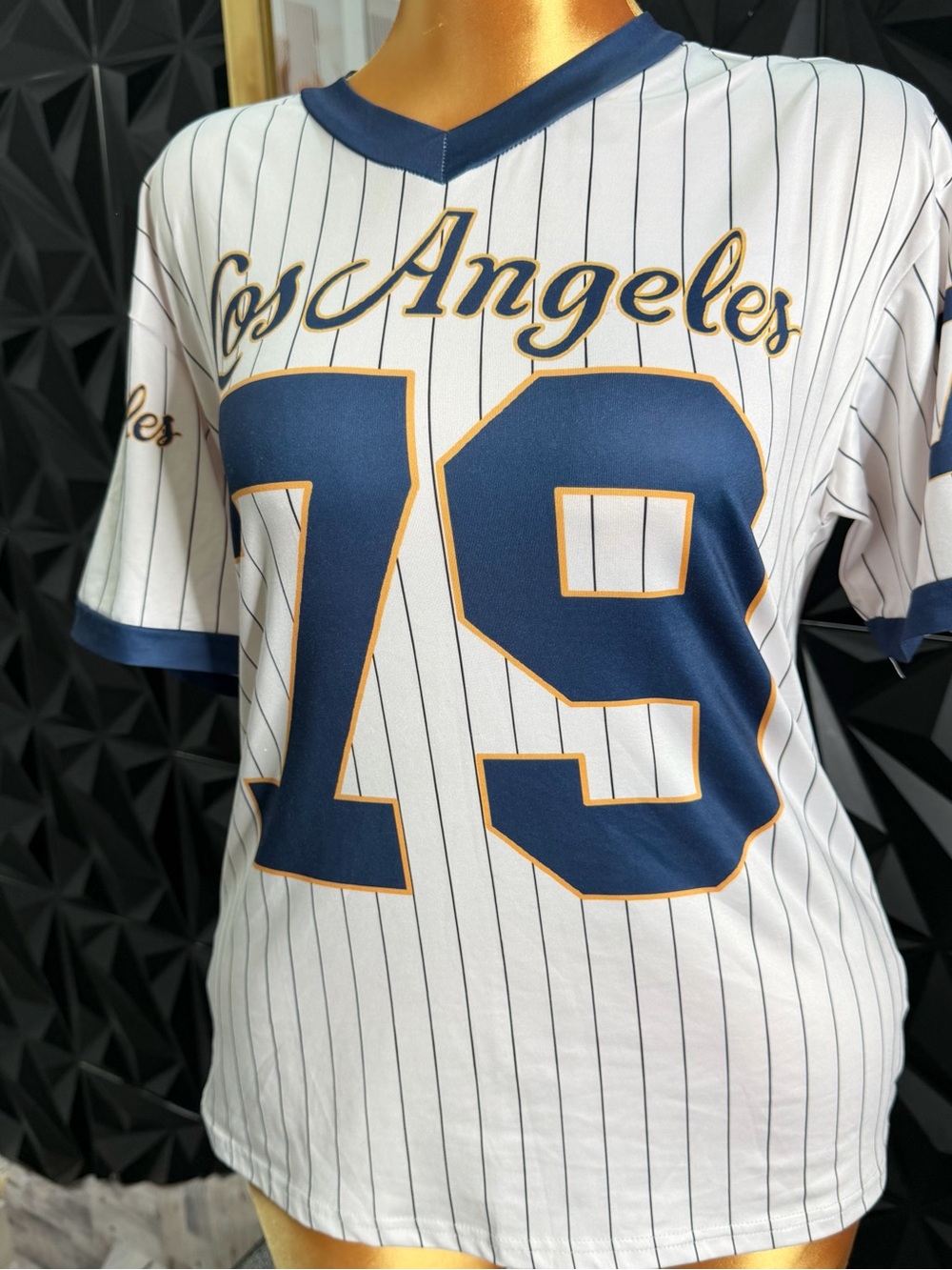 Los Angeles Striped Number 79 Men’s Jersey Shirt - White/Navy